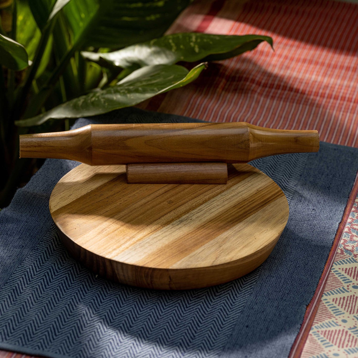 Varya - Wooden chakla belan with holder