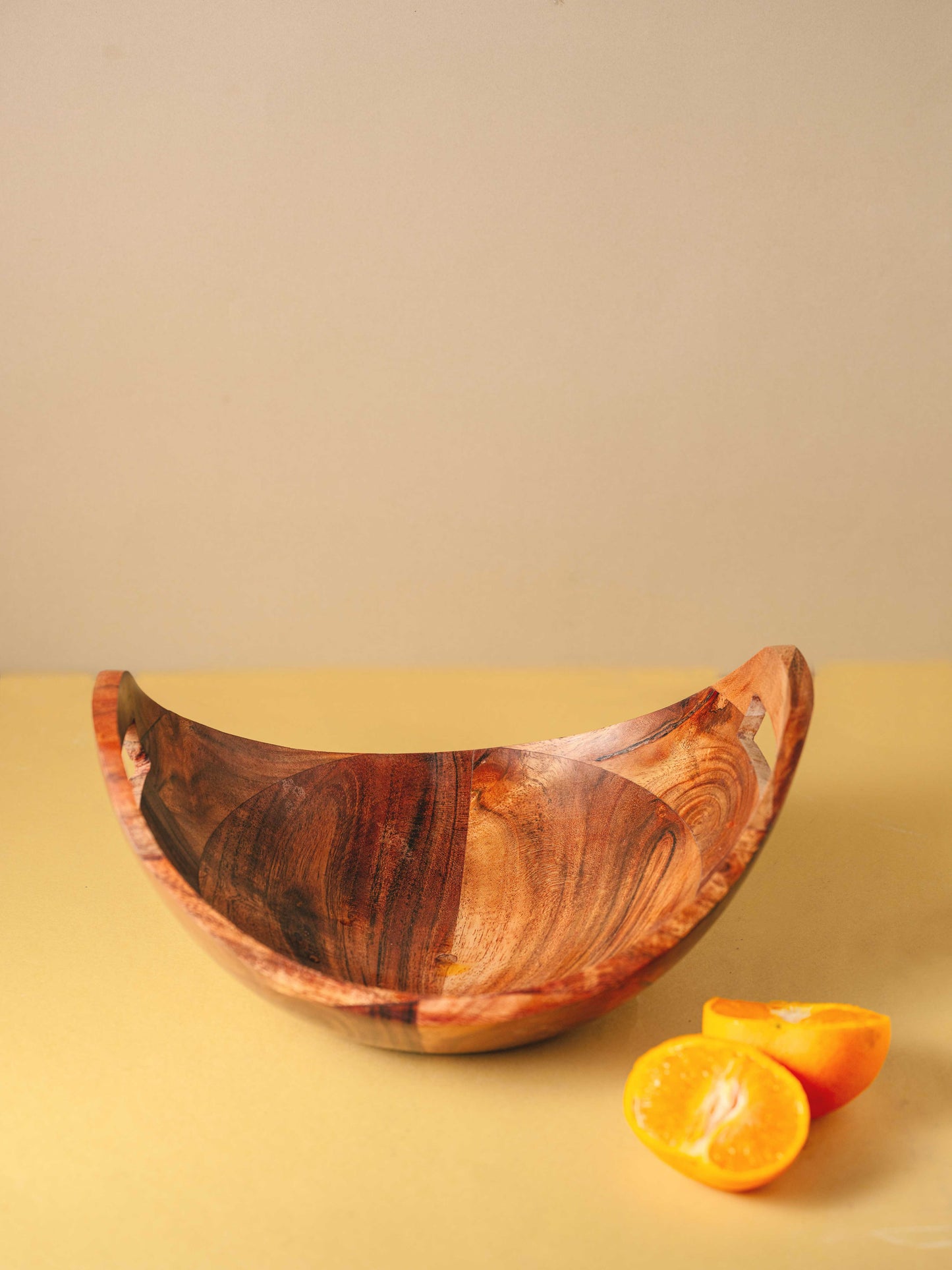 Kashti - Boat shaped wooden fruit bowl