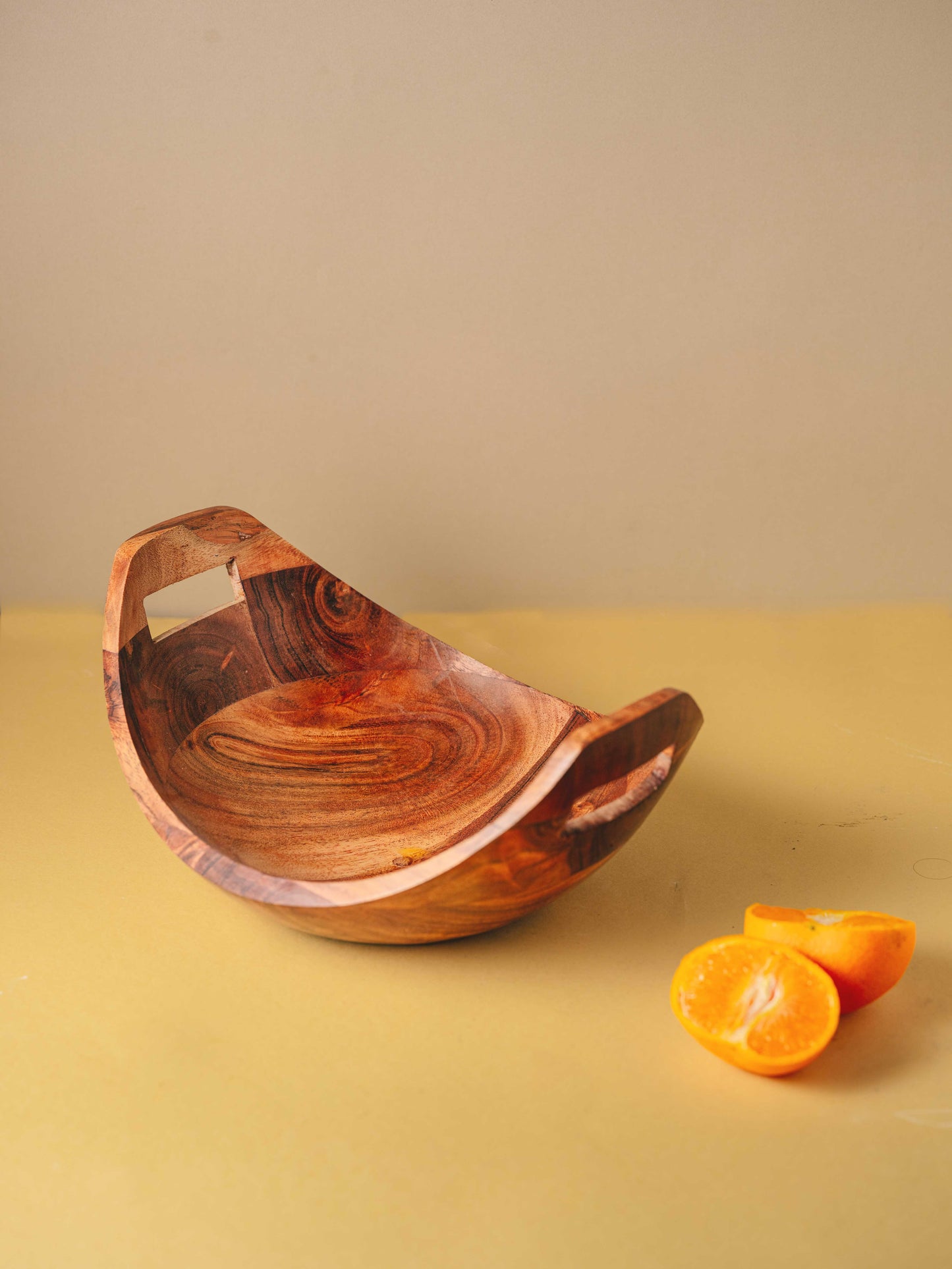 Kashti - Boat shaped wooden fruit bowl