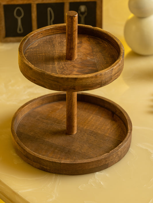 Dohaar - Two Tiered Wooden Cake Stand