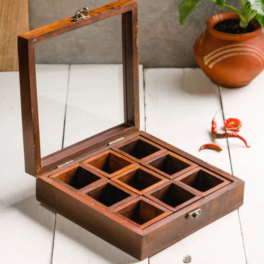 Chakor- Wooden Masala Box