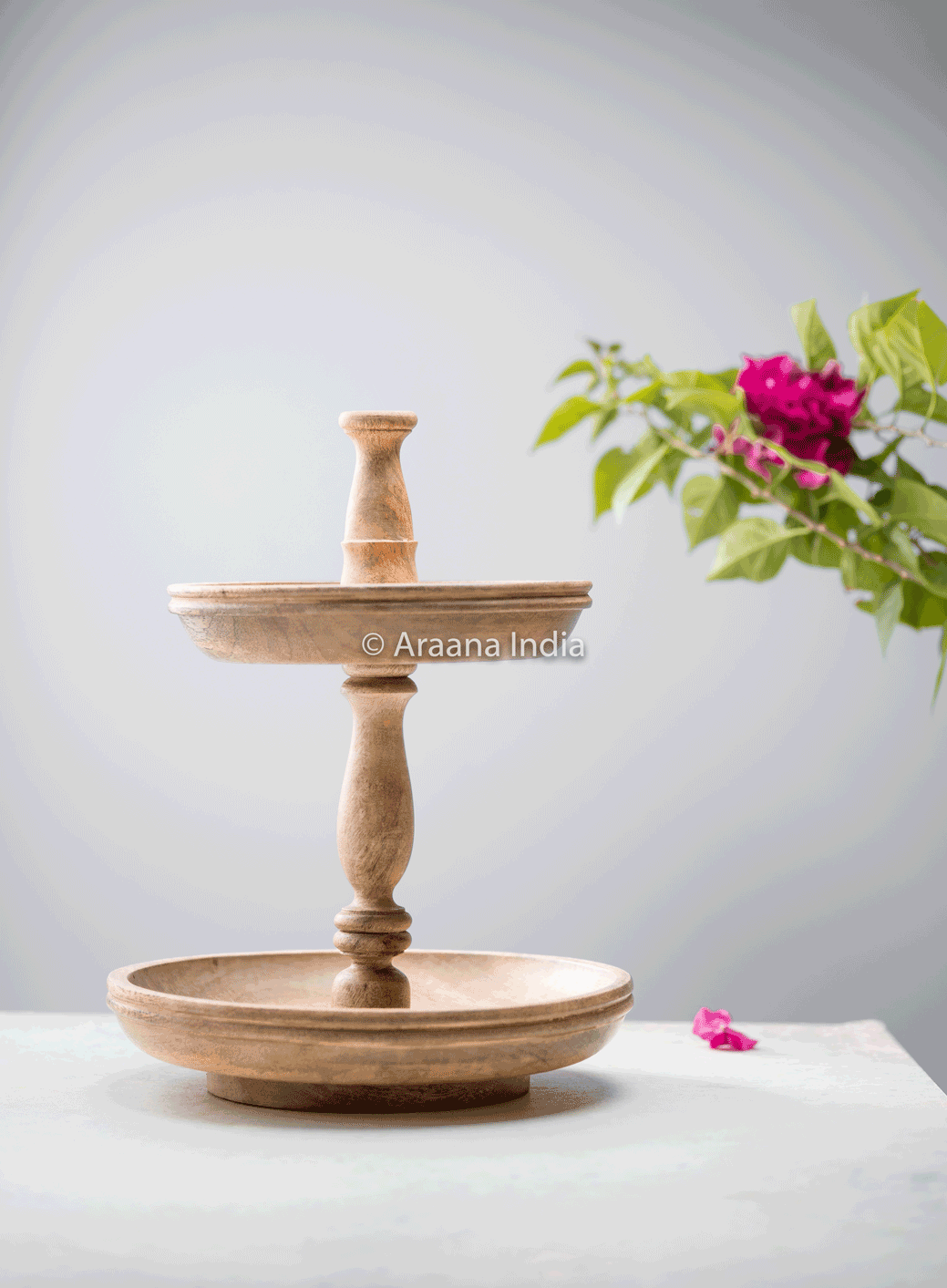 Choti Meenar - Wooden two tiered high tea stand