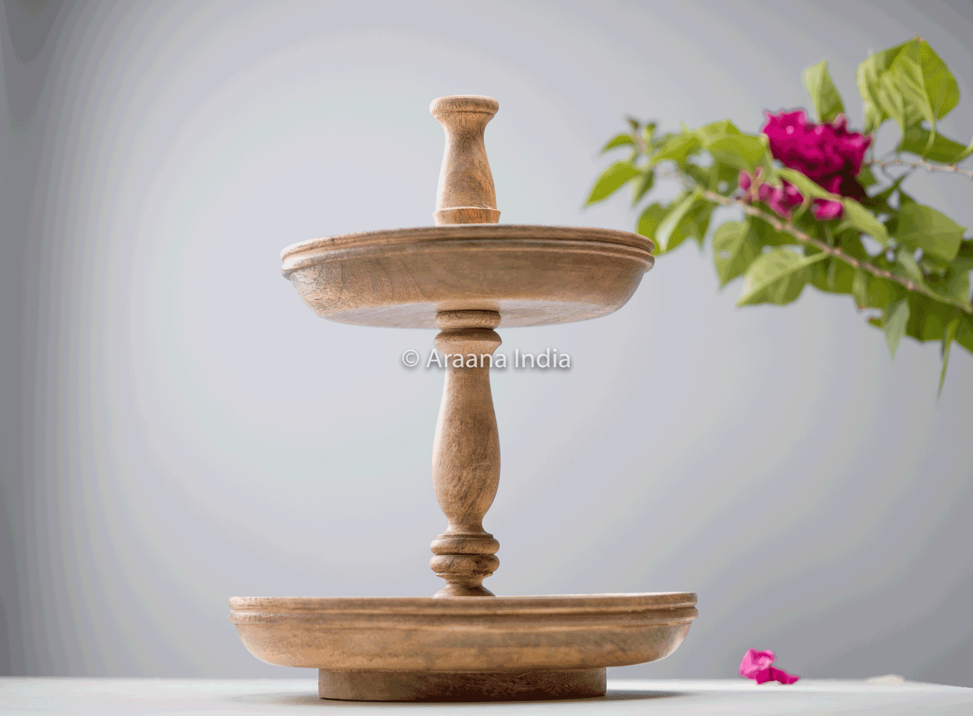 Choti Meenar - Wooden two tiered high tea stand