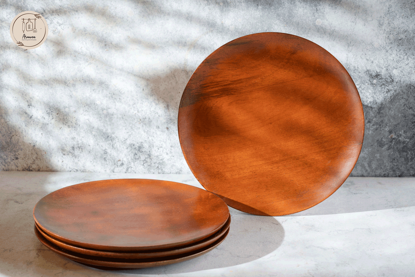 Chakr - Set of 4 wooden plates