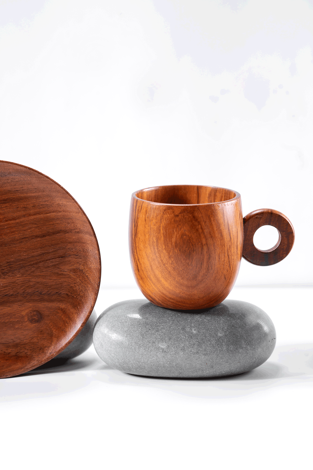 Shikora - Wooden cup saucer and spoon set